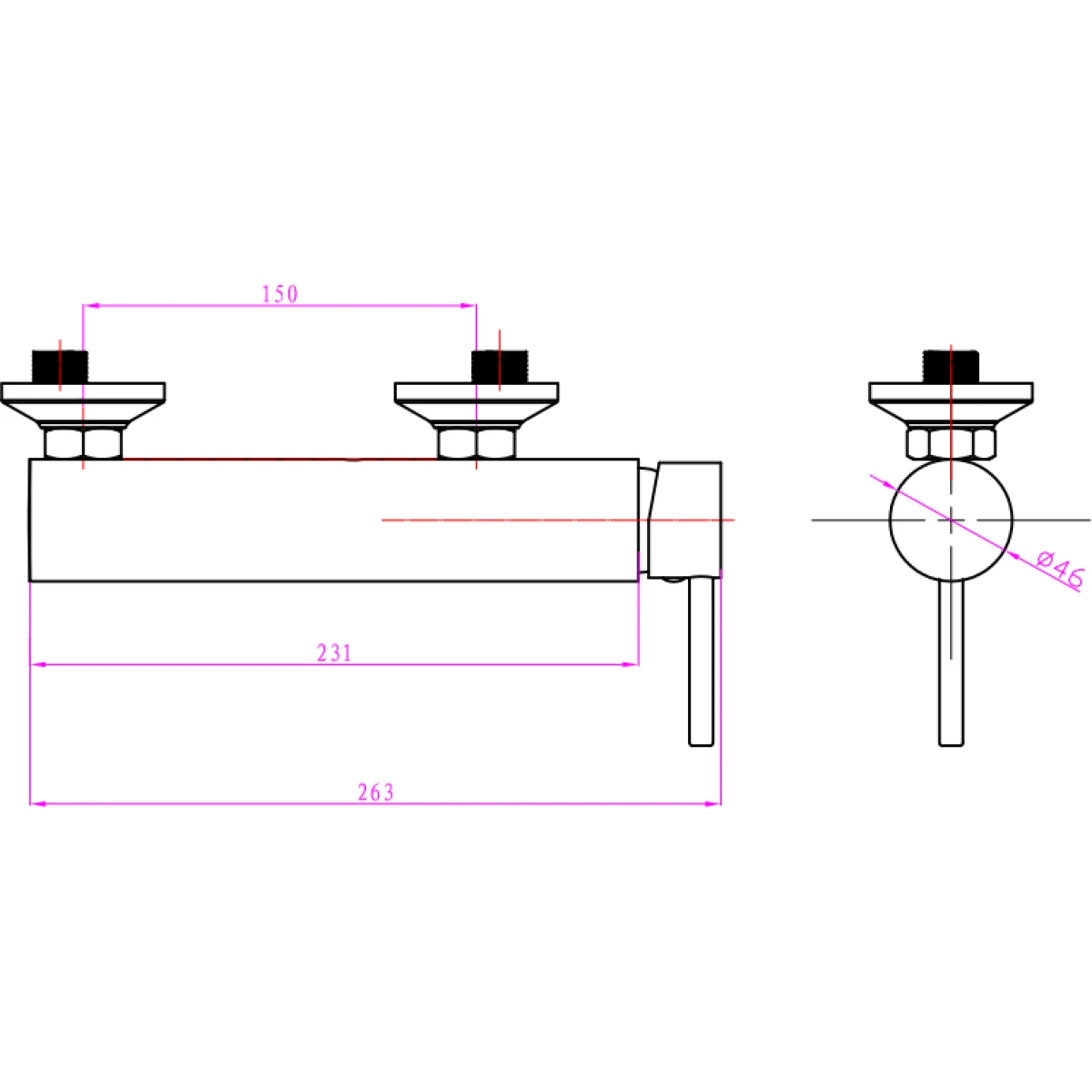 Wall Mounted Mixer Tap Single Lever Chrome | Adexa 40072000 - Image 2