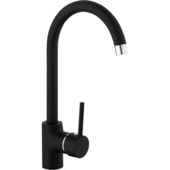 Basin Mixer Tap With Stainless Steel Spout Single Lever Black | Adexa 70000065