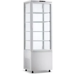 Upright Display Fridge 238 Litres 4 Shelves White 1 Flat Door | Adexa CL238W