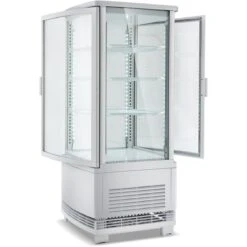 Countertop Display Fridge 75 Litres 3 Shelves White 2 Curved Doors Front & Back | Adexa CL68RW