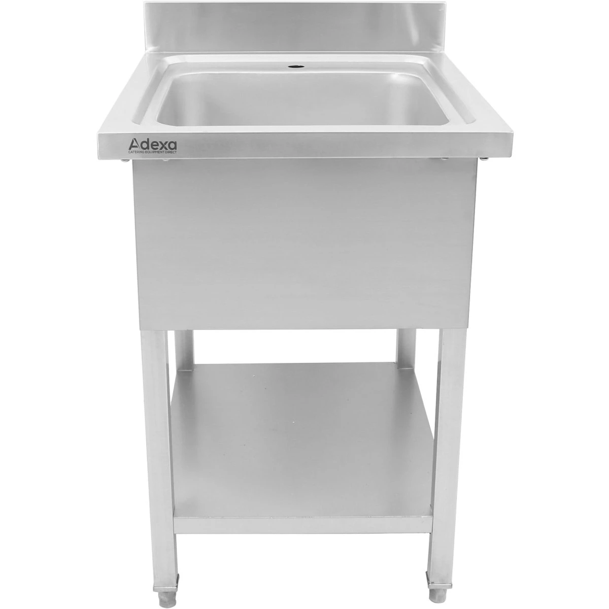 Commercial Sink Stainless Steel 1 Bowl Bottom Shelf Splashback 800mm Depth 600mm | Adexa THSTR86BM1 - Image 2