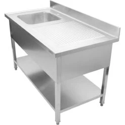 Commercial Sink Stainless Steel 1 Bowl Left Bottom Shelf Splashback 1000mm Depth 700mm | Adexa THSTR107BL1 -Adexa Direct Shop DSAL 2 1200x1200 1