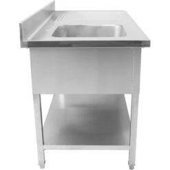 Commercial Sink Stainless Steel 1 Bowl Left Bottom Shelf Splashback 1000mm Depth 700mm | Adexa THSTR107BL1 -Adexa Direct Shop DSAL 3 1200x1200 1
