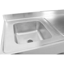 Commercial Sink Stainless Steel 1 Bowl Left Bottom Shelf Splashback 1000mm Depth 700mm | Adexa THSTR107BL1 -Adexa Direct Shop DSAL 5 1200x1200 1