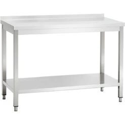Professional Work Table Stainless Steel Bottom Shelf Upstand 1200x700x900mm | Adexa VT127SLB