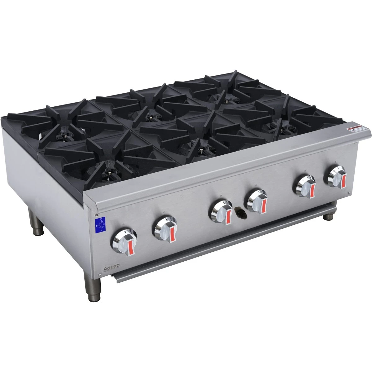 Professional Gas Hotplate Cooker 6 Burners 42kW Countertop | Adexa EHP6S 3 Professional Gas Hotplate Cooker 6 Burners 42kW Countertop | Adexa EHP6S