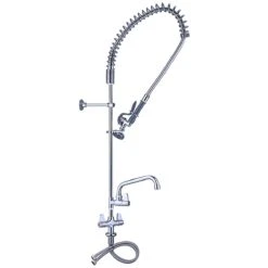 Pre Rinse Spray Unit With Swing Faucet Deck Mount Double Inlet Height 1000mm Stainless Steel | Adexa EQ2801A12