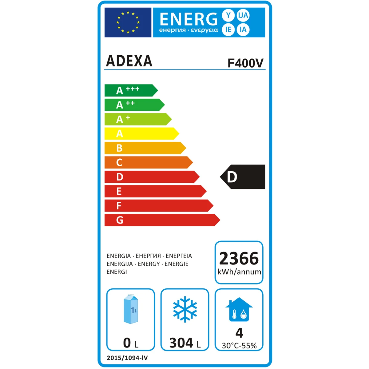 Commercial Freezer Slimline Upright Cabinet Stainless Steel 429 Litres Single Door | Adexa F400V 4 Commercial Freezer Slimline Upright Cabinet Stainless Steel 429 Litres Single Door | Adexa F400V - Image 2
