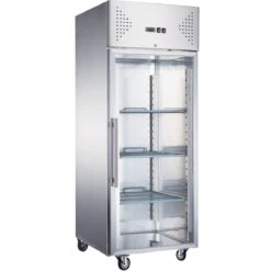 Commercial Refrigerator Upright Cabinet 600 Litres Glass Front Single Door GN2/1 Fan Assisted Cooling | Adexa R600SGLASS