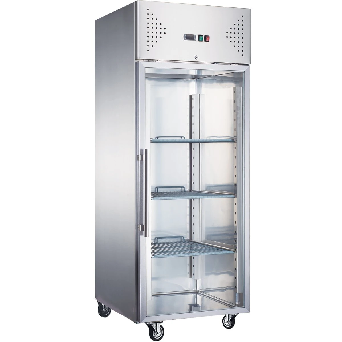 Commercial Refrigerator Upright Cabinet 600 Litres Glass Front Single Door GN2/1 Fan Assisted Cooling | Adexa R600SGLASS