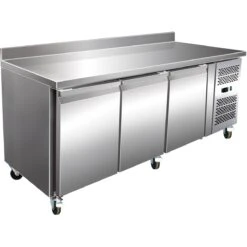 Commercial Refrigerated Counter With Upstand 3 Doors Depth 700mm | Adexa RG32V