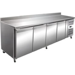 Commercial Refrigerated Counter With Upstand 4 Doors Depth 600mm | Adexa RS42V