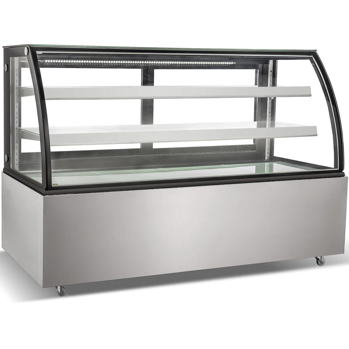 Cake Counter Curved Front 1800x730x1200mm 2 Shelves Stainless Steel Base LED | Adexa GN1800CF2 3 Cake Counter Curved Front 1800x730x1200mm 2 Shelves Stainless Steel Base LED | Adexa GN1800CF2