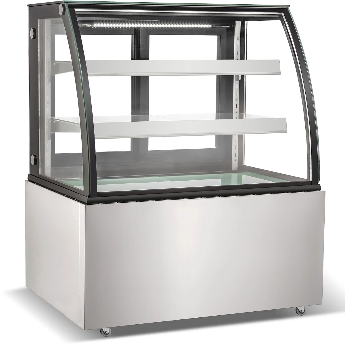 Cake Counter Curved Front 1000x700x1200mm 2 Shelves Stainless Steel Base LED | Adexa GN1000CF2 3 Cake Counter Curved Front 1000x700x1200mm 2 Shelves Stainless Steel Base LED | Adexa GN1000CF2