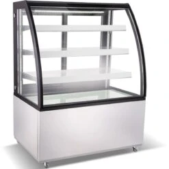 Cake Counter Curved Front 1000x730x1300mm 3 Shelves Stainless Steel Base LED | Adexa GN1000CF3