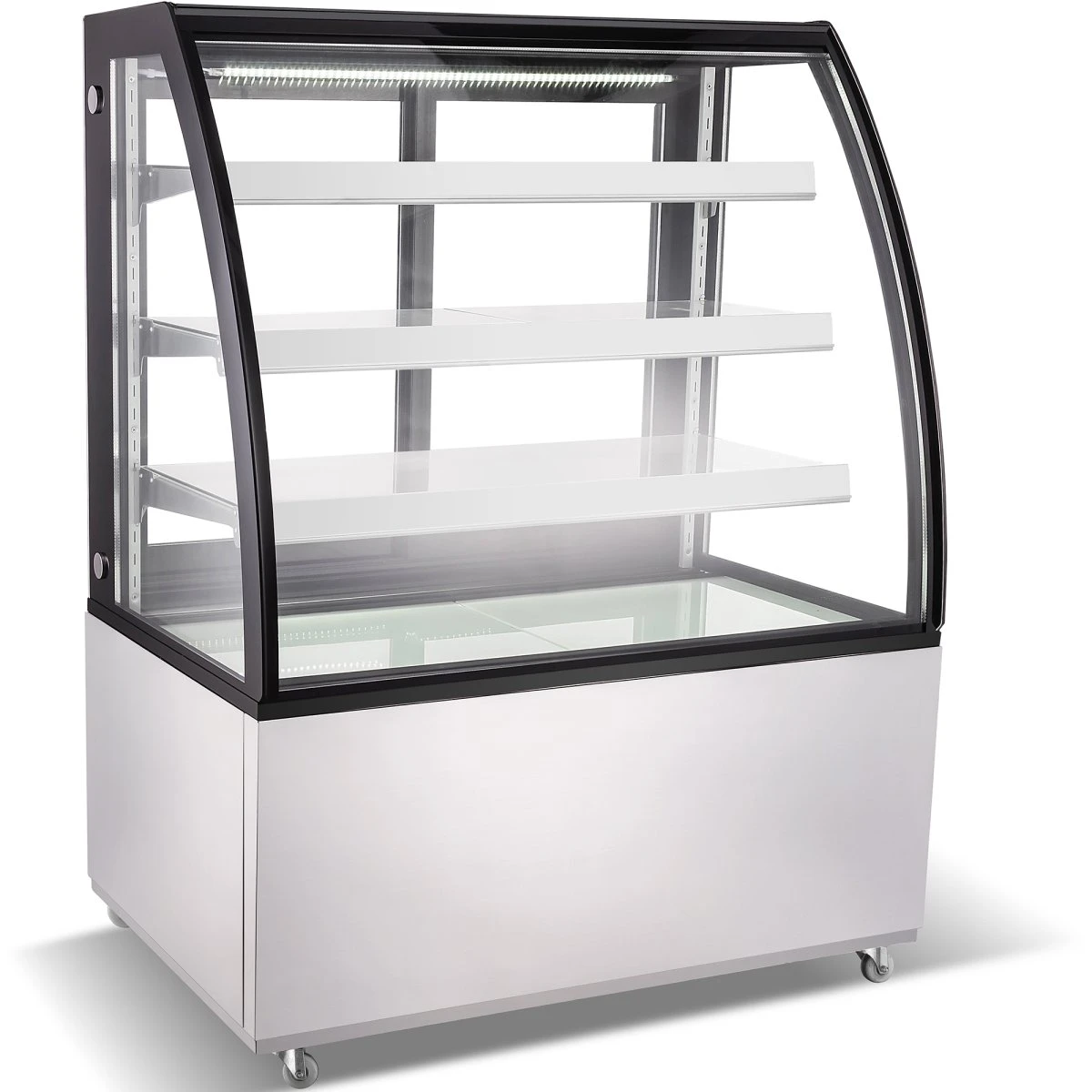 Cake Counter Curved Front 1000x730x1300mm 3 Shelves Stainless Steel Base LED | Adexa GN1000CF3 3 Cake Counter Curved Front 1000x730x1300mm 3 Shelves Stainless Steel Base LED | Adexa GN1000CF3