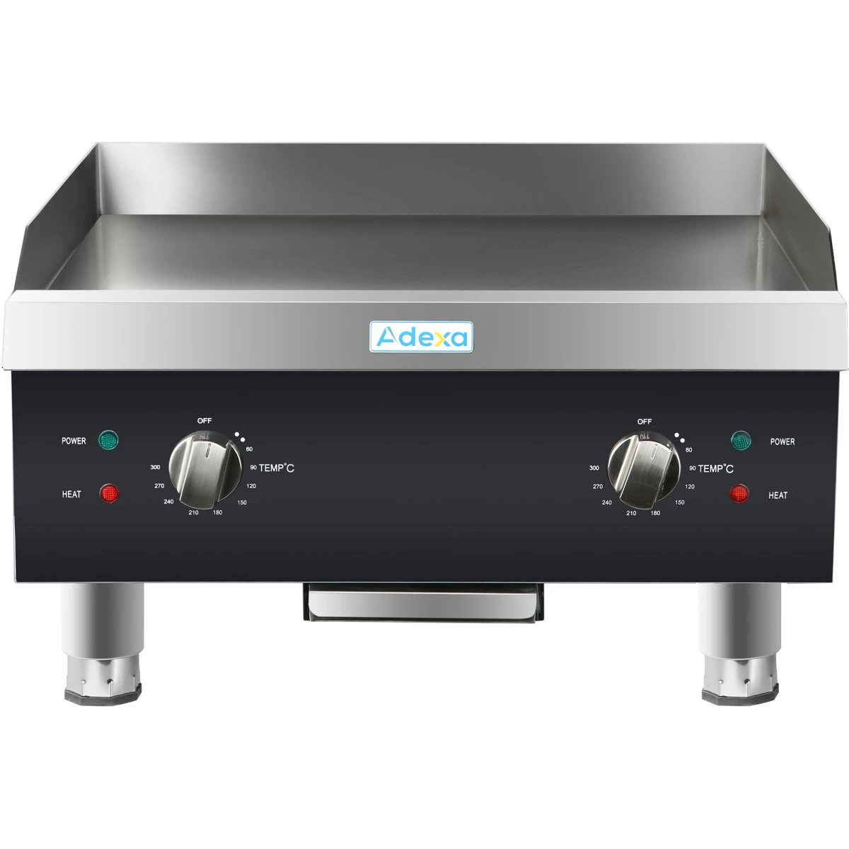 Commercial Griddle Smooth 610x620x360mm 8kW Electric | Adexa HEG824
