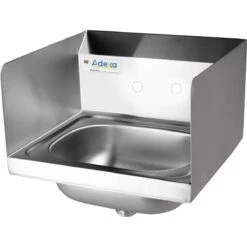 Wall Mounted Hand Sink Wall Mounted Faucet Side Splash Stainless Steel | Adexa HS15SP