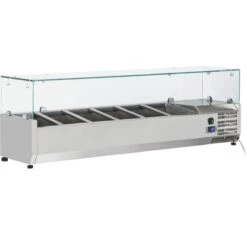 Refrigerated Servery Prep Top 1400mm 6xGN1/3 Depth 380mm Glass Top | Adexa GT514