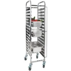 Rack/Tray/Pan Trolley Stainless Steel Gastronorm GN1/1 15 Tier | Adexa RT1115
