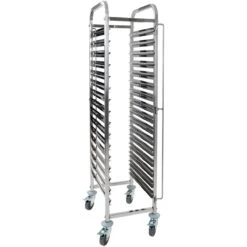 Rack/Tray/Pan Trolley Stainless Steel Bakery 600x400mm 15 Tier 470x620x1700mm | Adexa RT6415