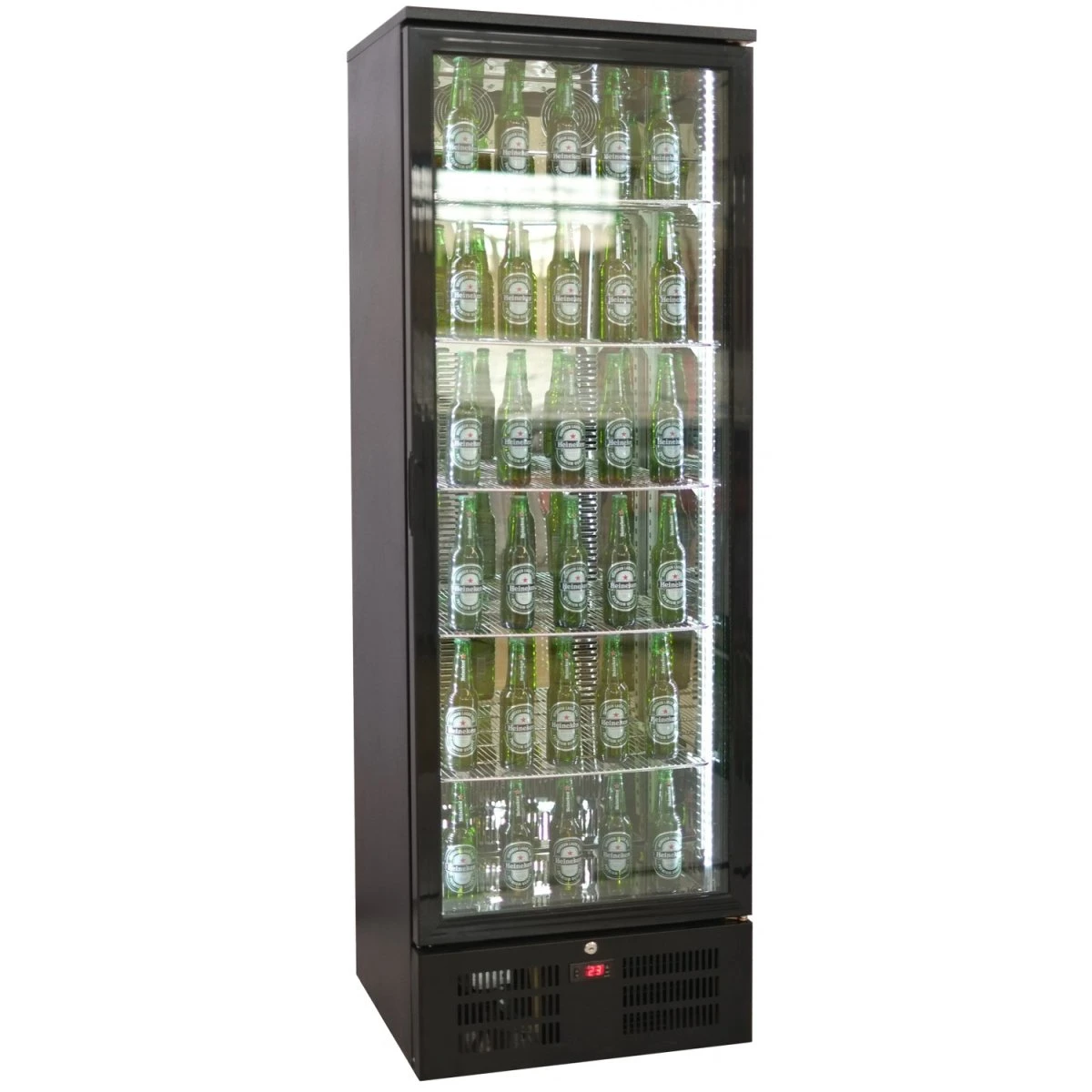 Bar Bottle Cooler Upright Single Glass Door 234 Litres | Adexa RB293F
