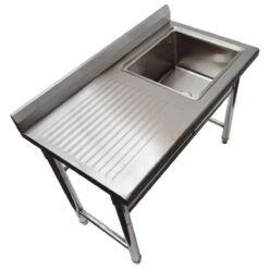 Commercial Sink Stainless Steel 1100x600x900mm 1 Bowl Right Splashback | Adexa ST145BR