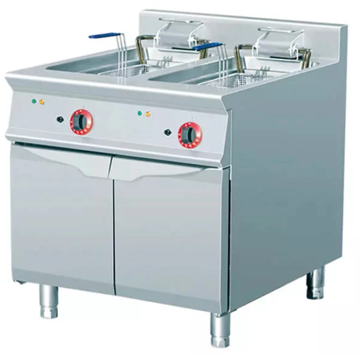 Heavy Duty Free Standing Fryer Electric Twin Tank 2x28 Litres 24kW | Adexa THE9F2828M