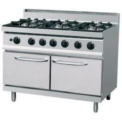 Professional Gas Cooker On Cabinet Base 6 Burners 30kW | Adexa THG7F6PW