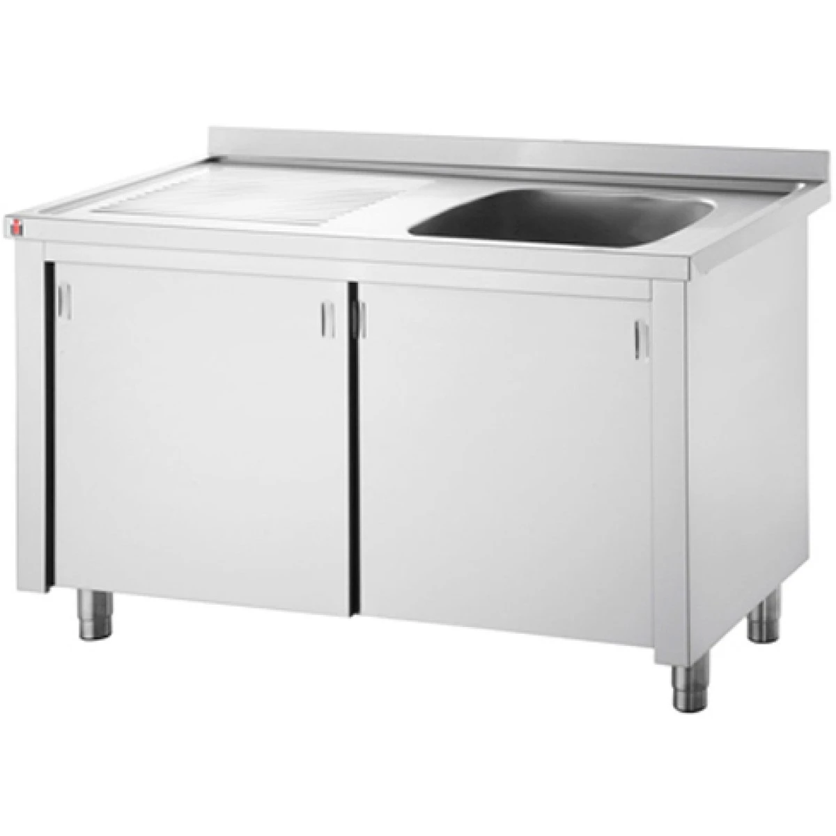 Commercial Sink With Cupboard Stainless Steel 1 Bowl Right Splashback Width 1200mm Depth 700mm | Adexa THSSR127BR1 3 Commercial Sink With Cupboard Stainless Steel 1 Bowl Right Splashback Width 1200mm Depth 700mm | Adexa THSSR127BR1