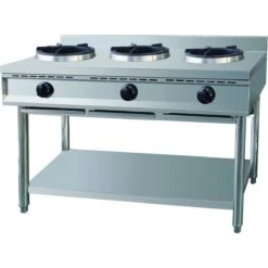 Professional Gas Wok Stove On Open Base 3 Burners 3x10kW | Adexa THZ3