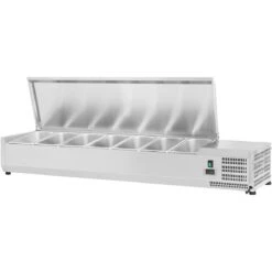 Refrigerated Servery Prep Top 1500mm 6xGN1/3 Depth 380mm Stainless Steel Lid | Adexa GA515