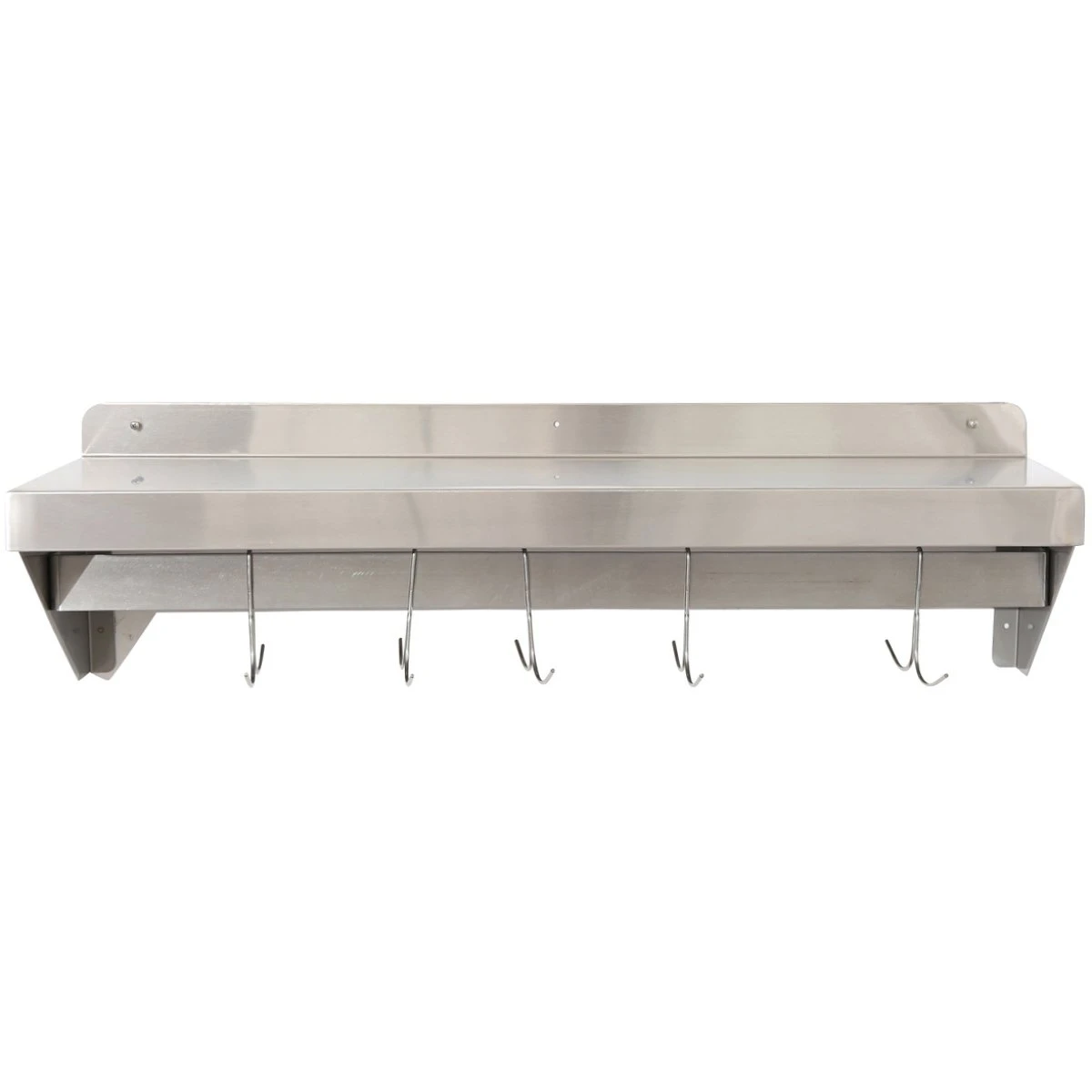 Wall Shelf With Pot Rack 18 Hooks Stainless Steel 1800x300x254mm | Adexa WHPR183025
