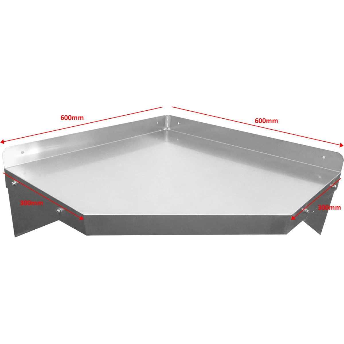 Wall Shelf Corner Unit Stainless Steel 600x600x250mm | Adexa WSCN6030 - Image 2