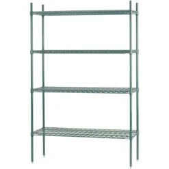 Commercial Shelving Unit 4 Tier 1000kg Width 900mm Depth 600mm Green Zink & Epoxy Wire | Adexa ZG9060180A4